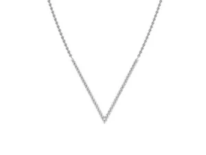 Slim Pave V Pendant Necklace