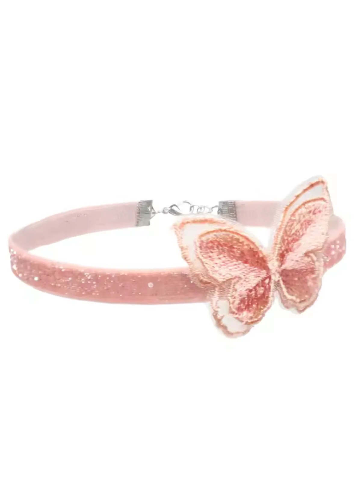 So Delicate Pink Butterfly Choker Necklace