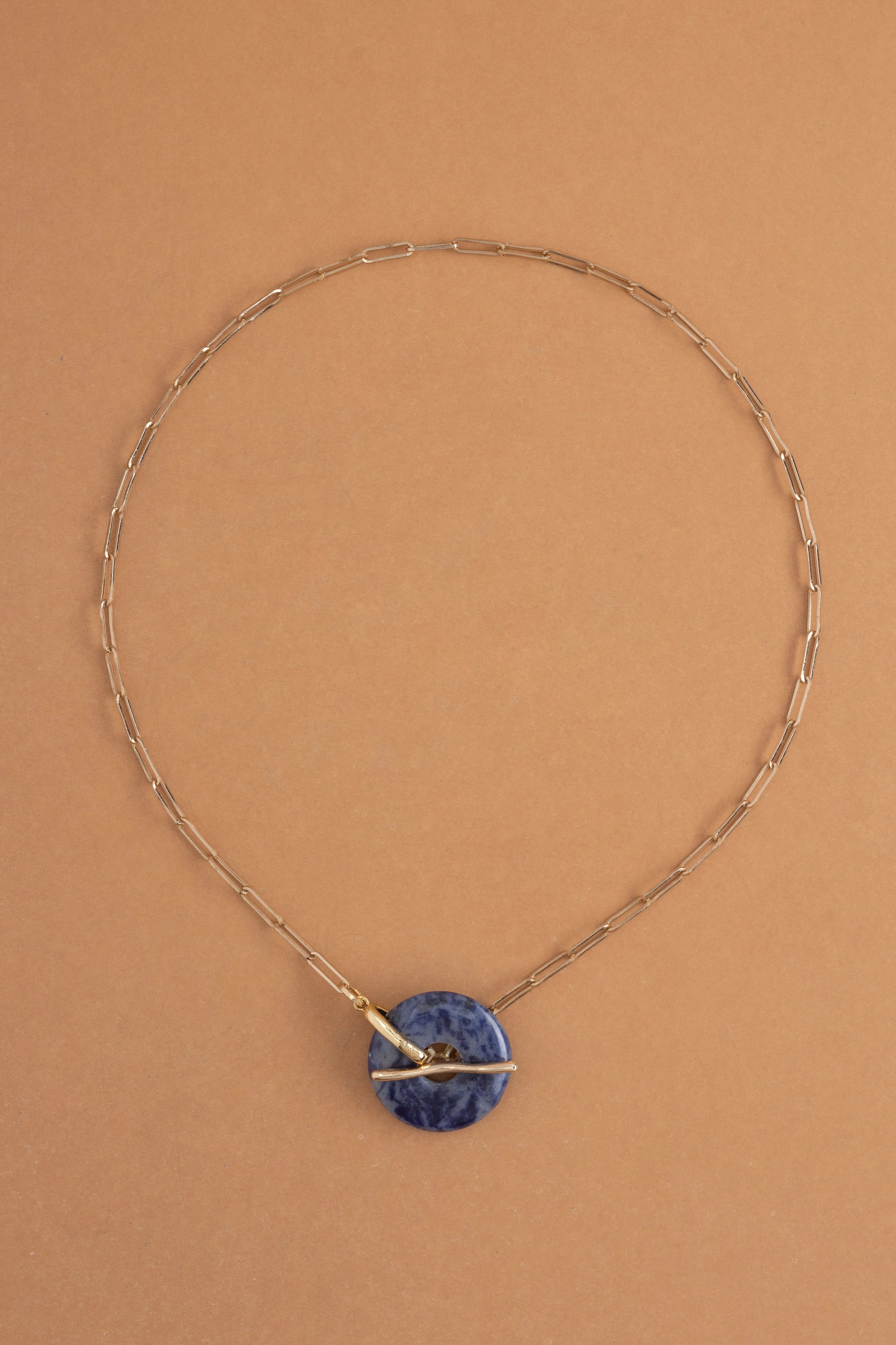 Sodalite Disc Pendant Necklace