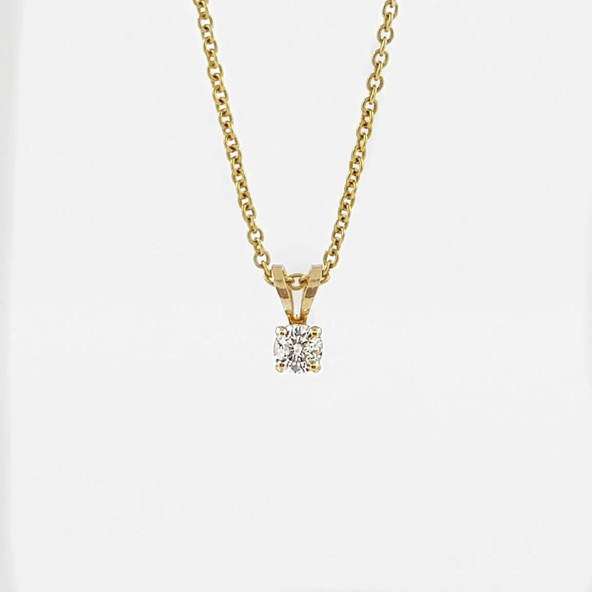 Solitaire Diamond Gold Necklace Pendant