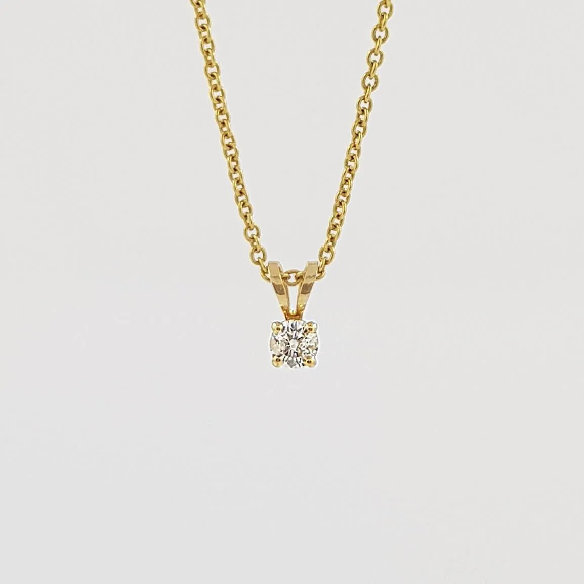 Solitaire Diamond Gold Necklace Pendant