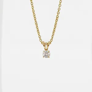 Solitaire Diamond Gold Necklace Pendant
