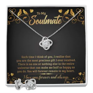 Soulmate Love Knot Jewelry Set-Each time I think of you