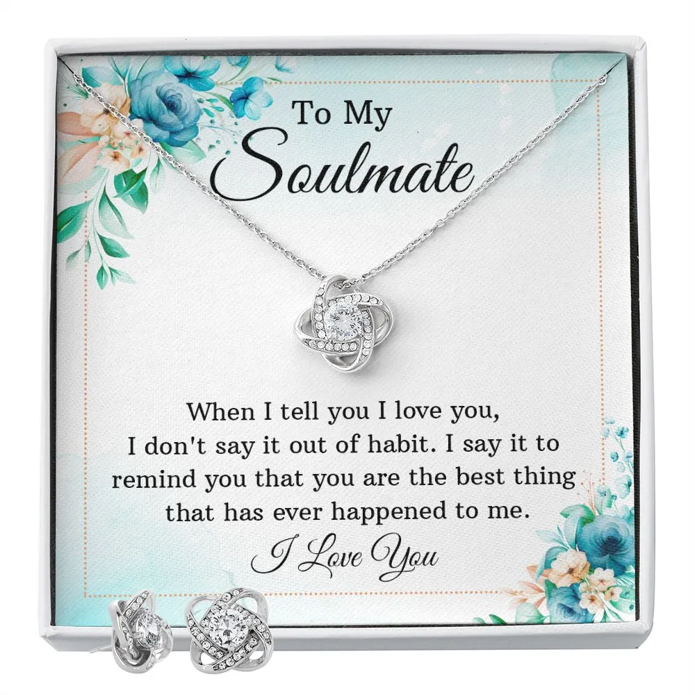 Soulmate Love Knot Jewelry Set-When I tell you I love you