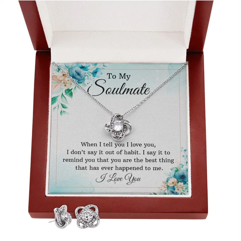 Soulmate Love Knot Jewelry Set-When I tell you I love you