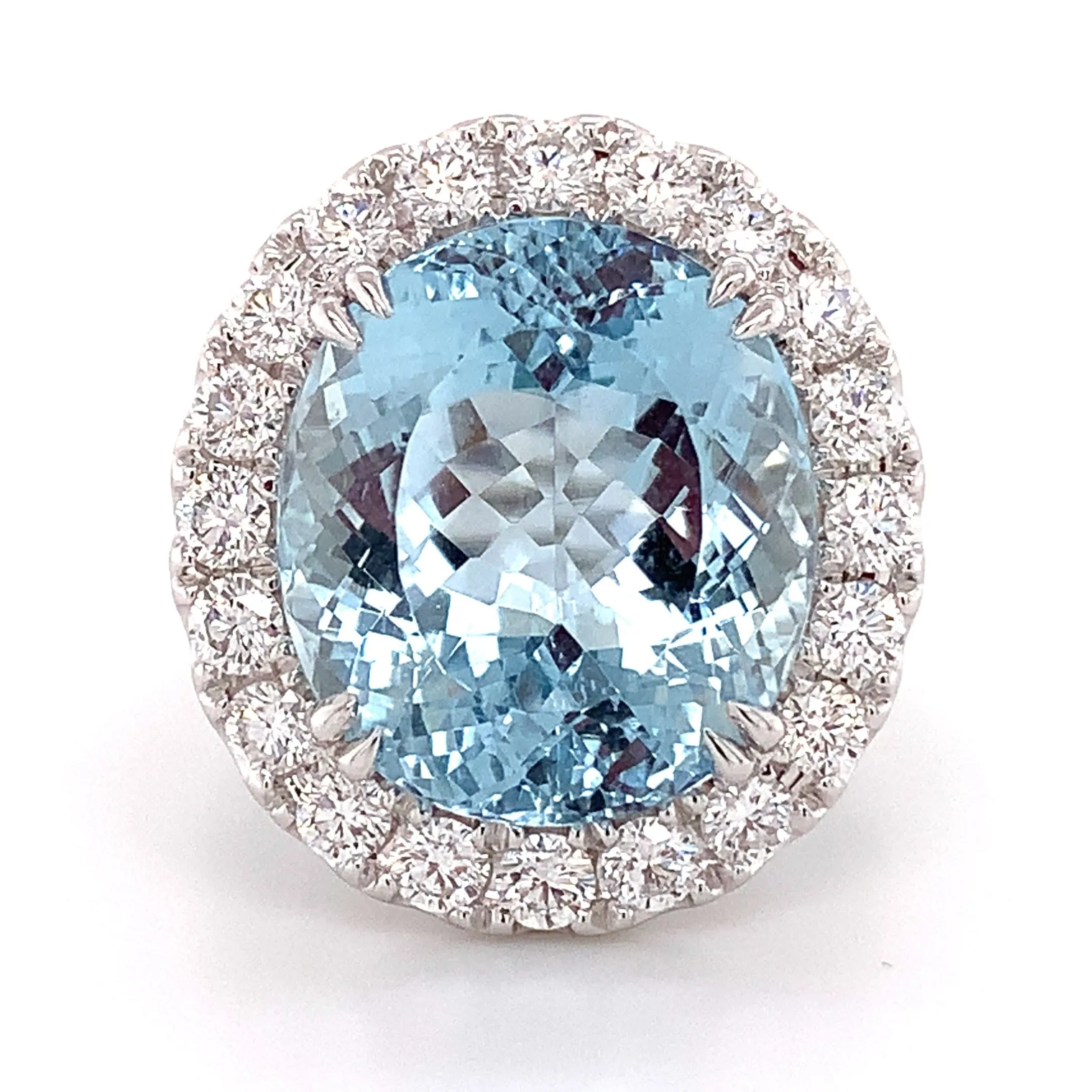 Spectacular 12.51carat Aquamarine & Diamond Cocktail Statement Ring