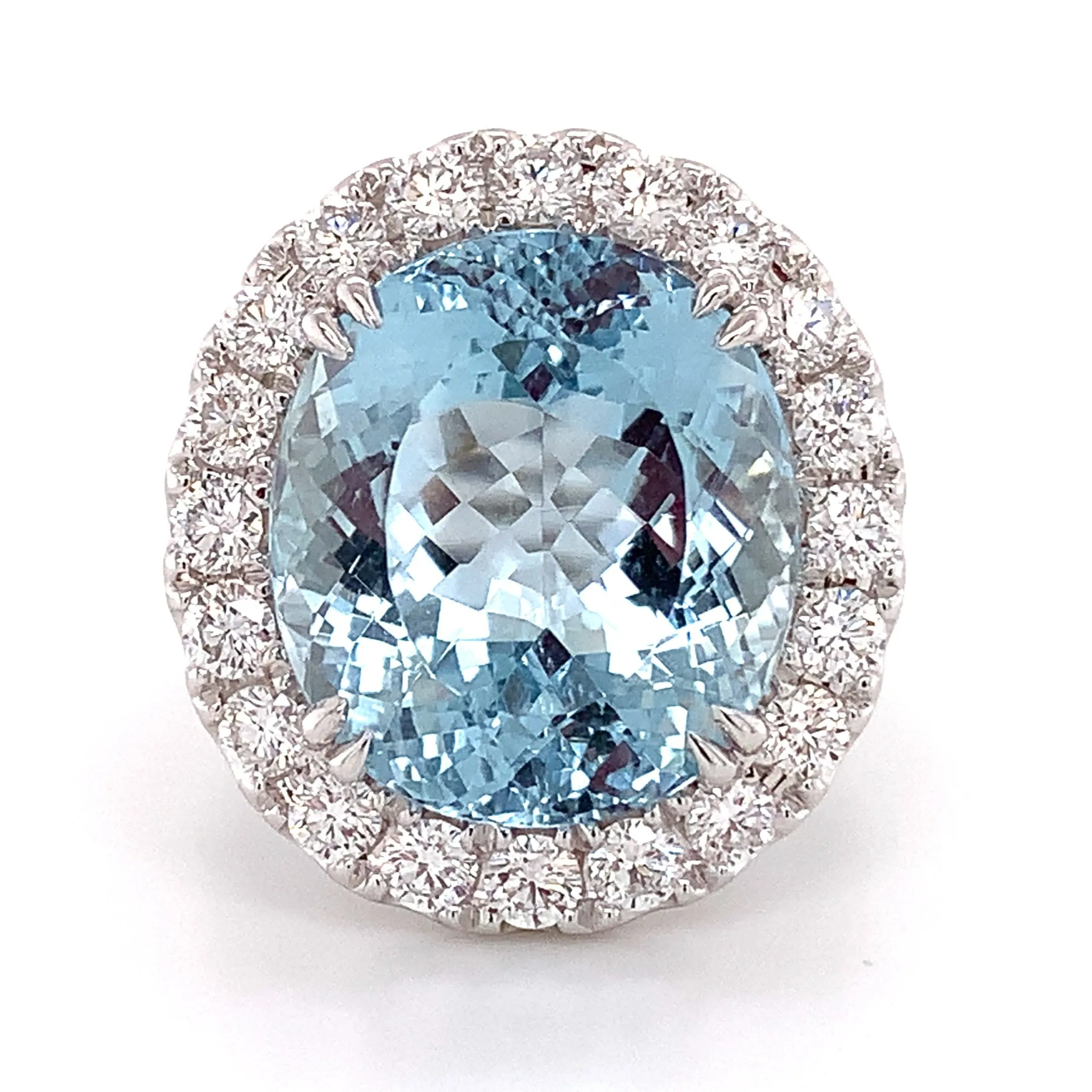 Spectacular 12.51carat Aquamarine & Diamond Cocktail Statement Ring