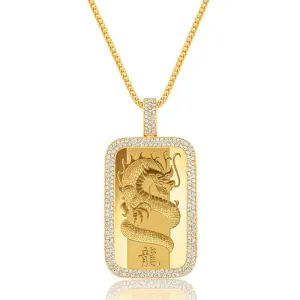 Standard 1oz. Suisse Gold Bar (Lunar Dragon, 2-Row Bezel)