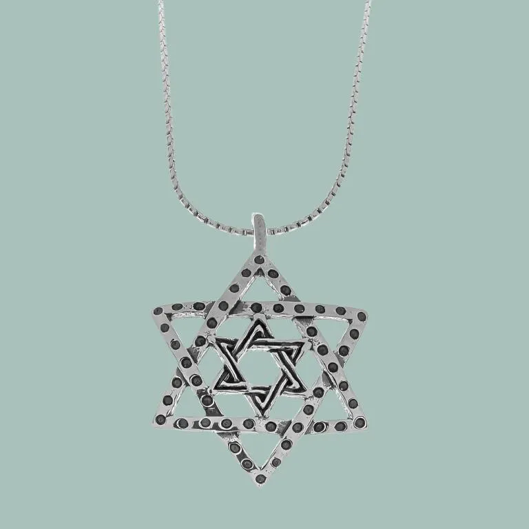 Star of David Necklace , Sterling silver necklace