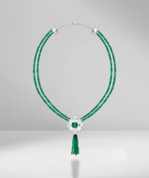 Statement Emerald, Ruby & Diamond Necklace
