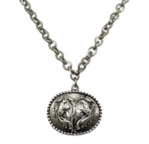 Sterling Plated 18" Chain with Vintage Horse Pendant