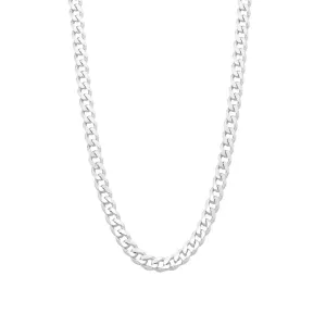 Sterling Silver 55cm Flat Curb Necklace