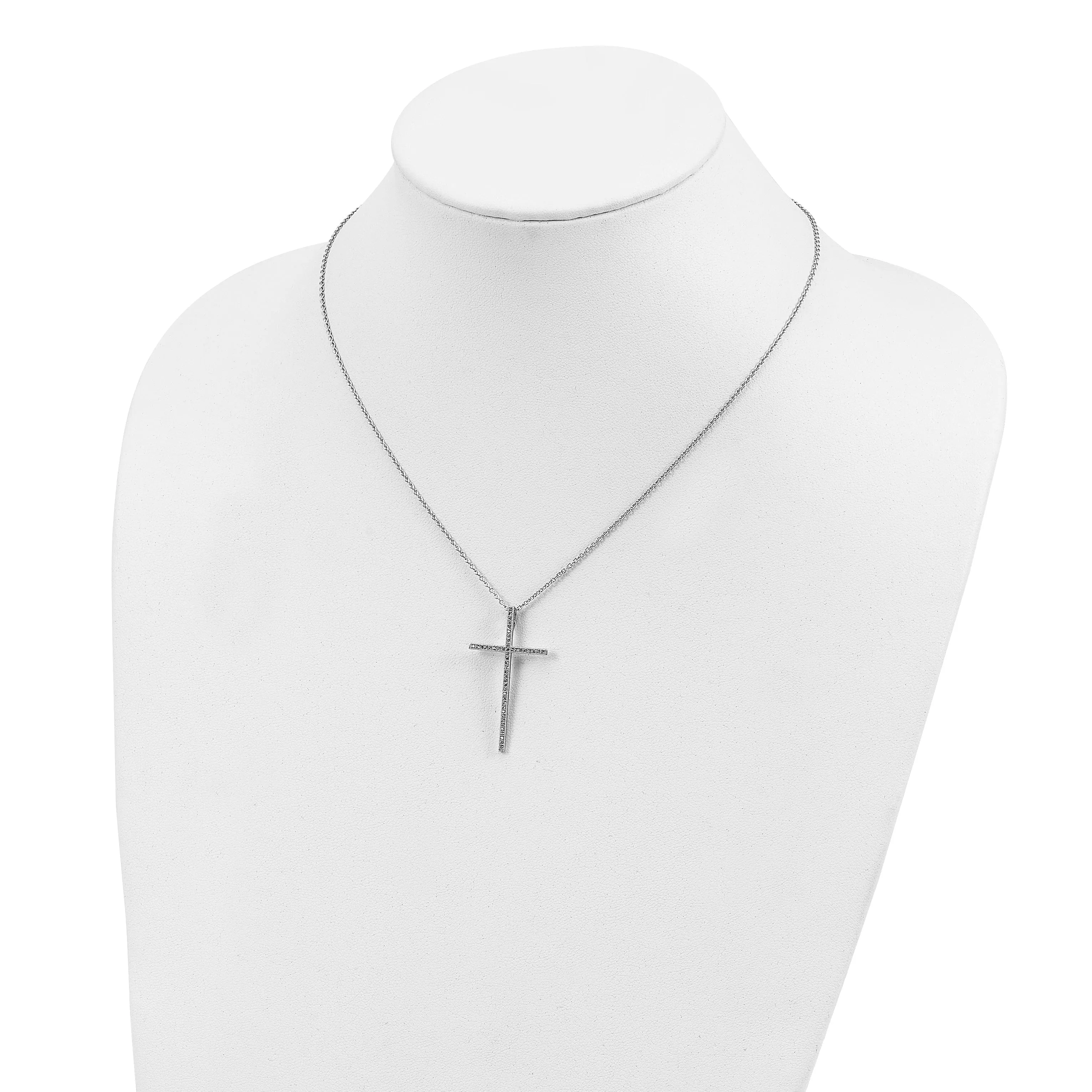 Sterling Silver Cubic Zirconia Cross Necklace