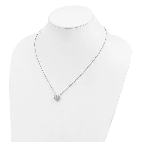 Sterling Silver Cubic Zirconia Heart Necklace