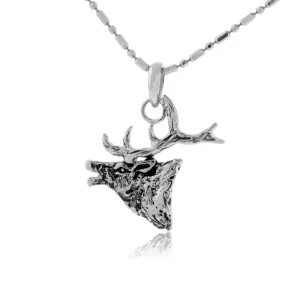 Sterling Silver Elk Head Pendant
