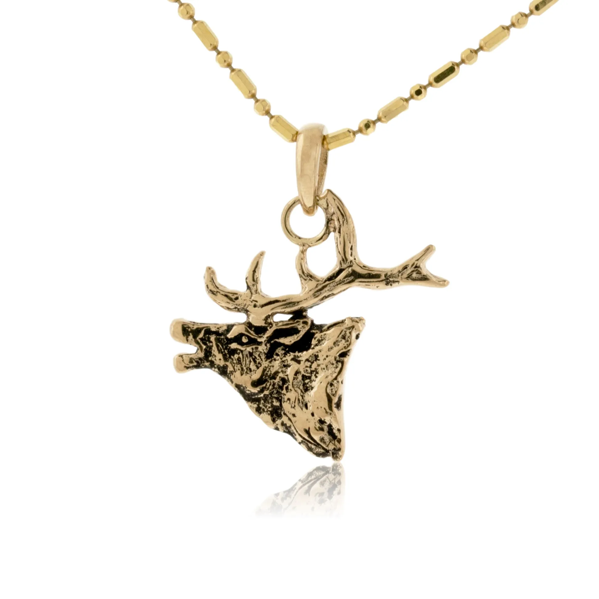 Sterling Silver Elk Head Pendant