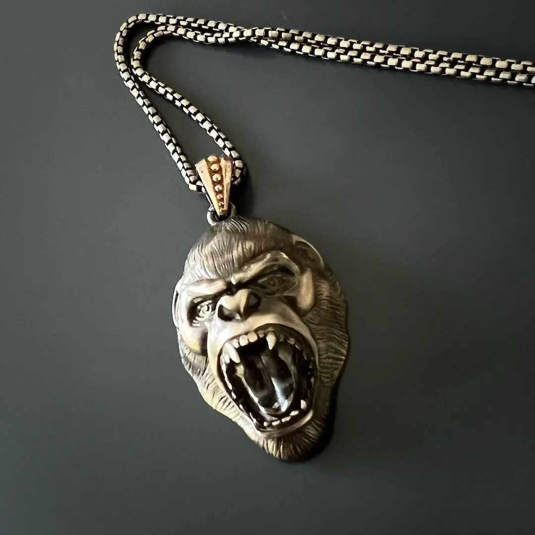 Sterling Silver Gorilla Chain Necklace
