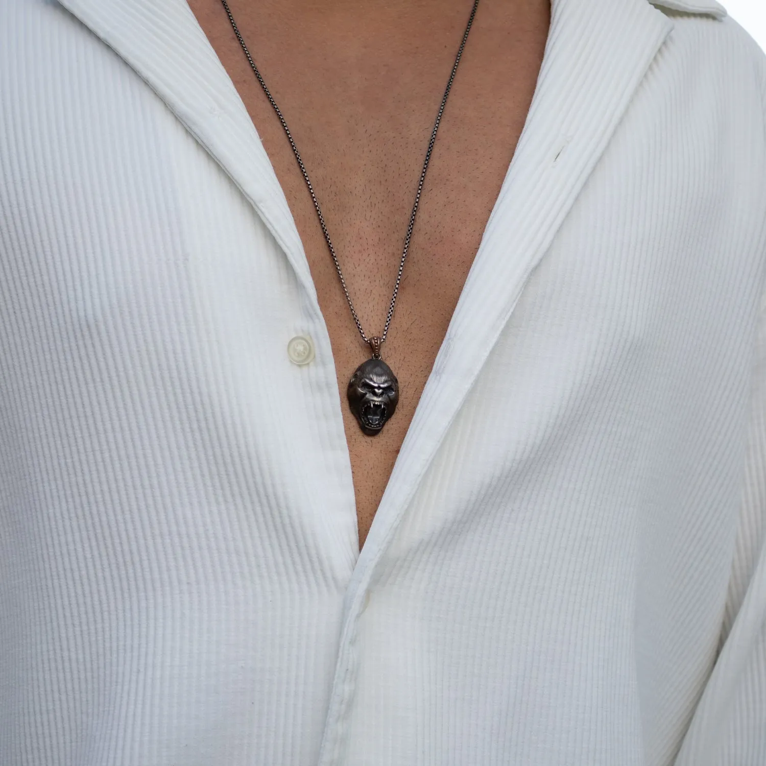 Sterling Silver Gorilla Chain Necklace