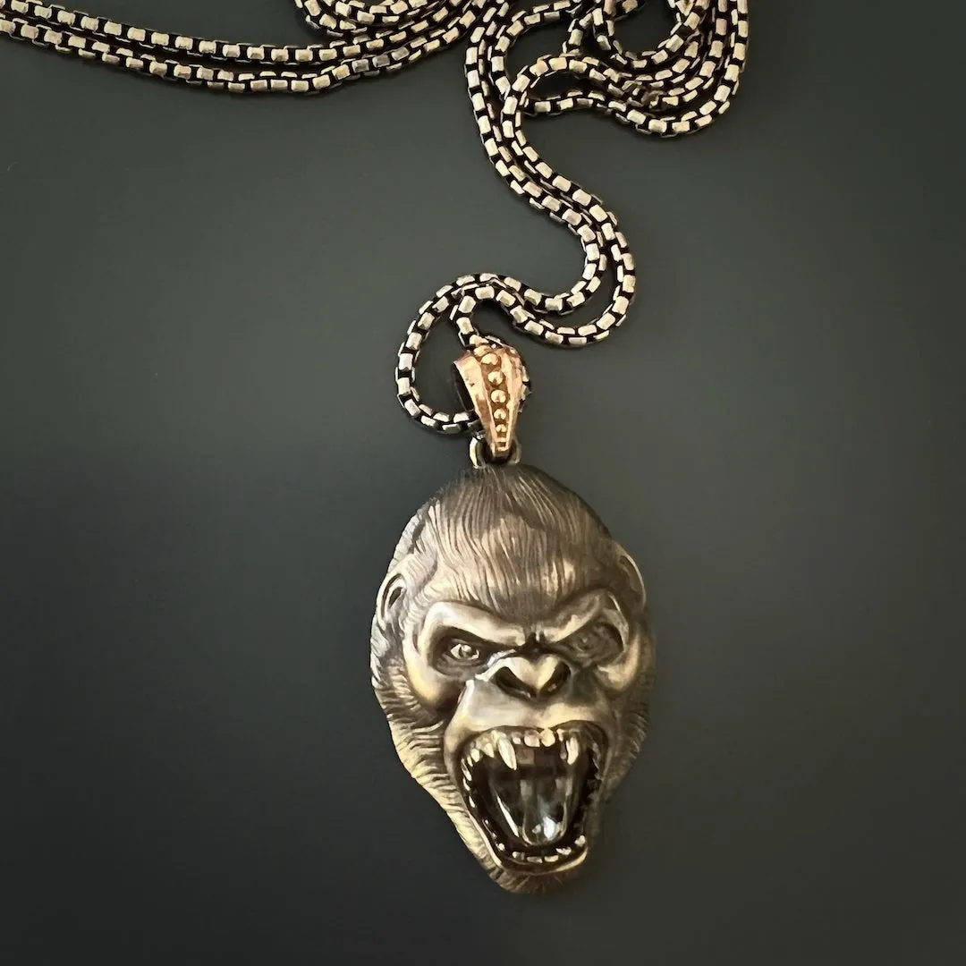 Sterling Silver Gorilla Chain Necklace