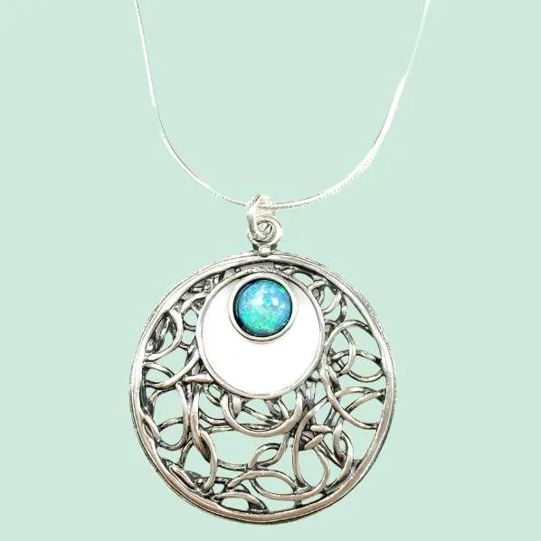 Sterling Silver Necklace for woman Set with gemstones