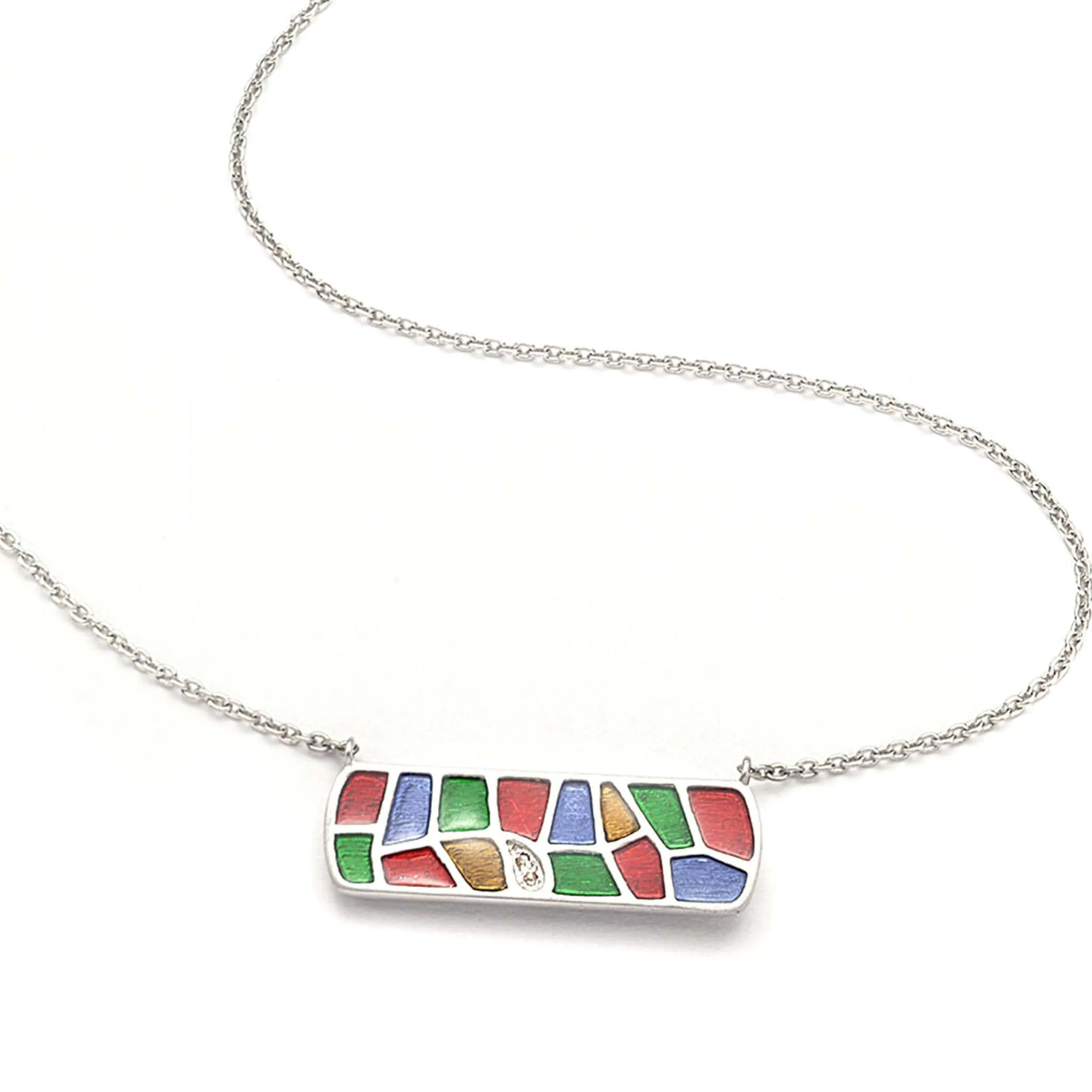 Sterling Silver Sagrada Passion "Love" Diamond Necklace