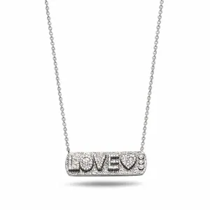 Sterling Silver Sagrada Passion "Love" Diamond Necklace