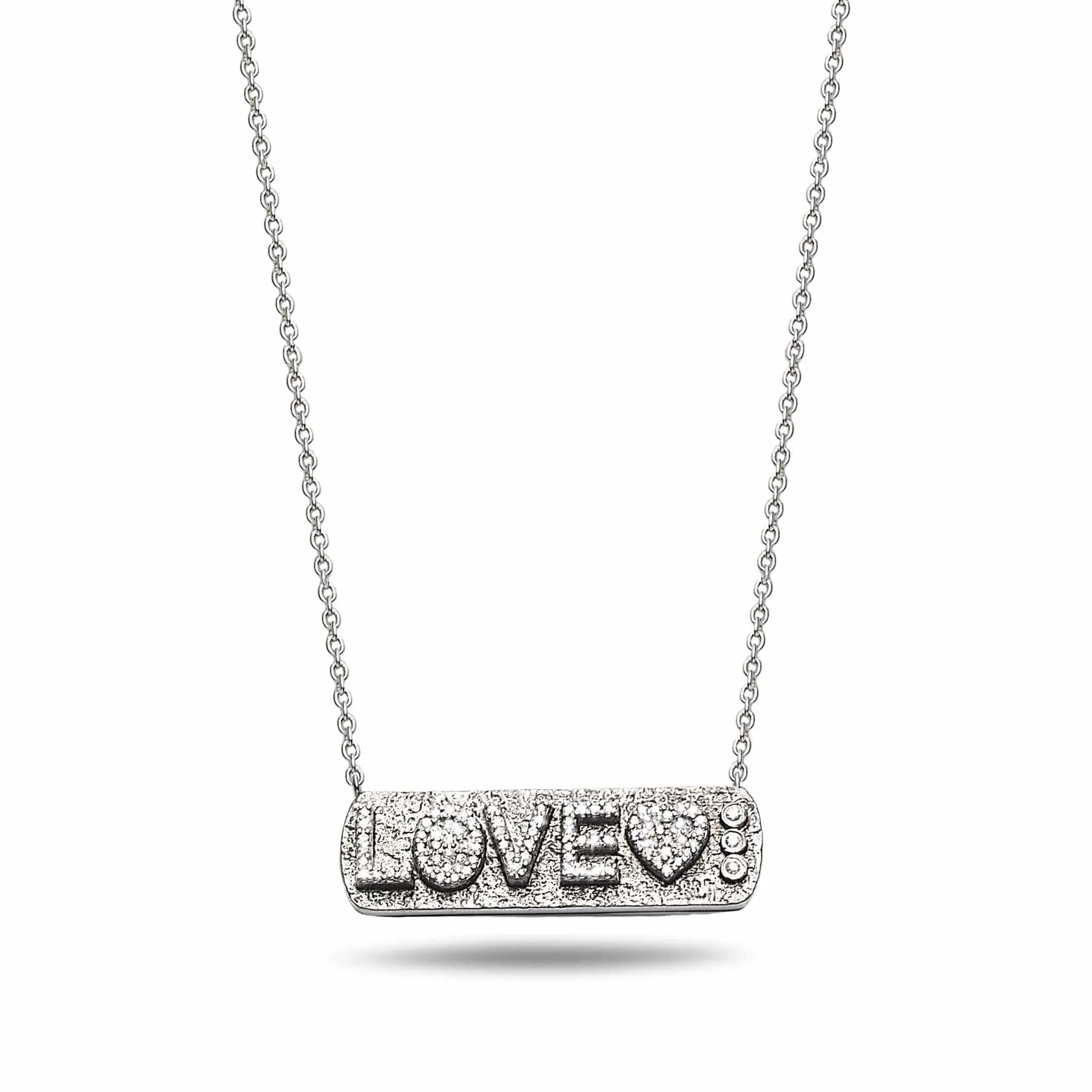 Sterling Silver Sagrada Passion "Love" Diamond Necklace