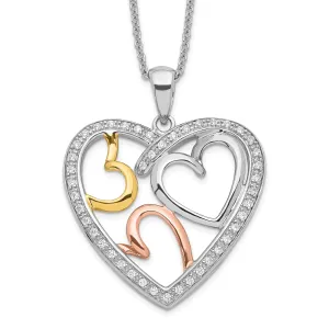 Sterling Silver The Bond of Love Heart Necklace