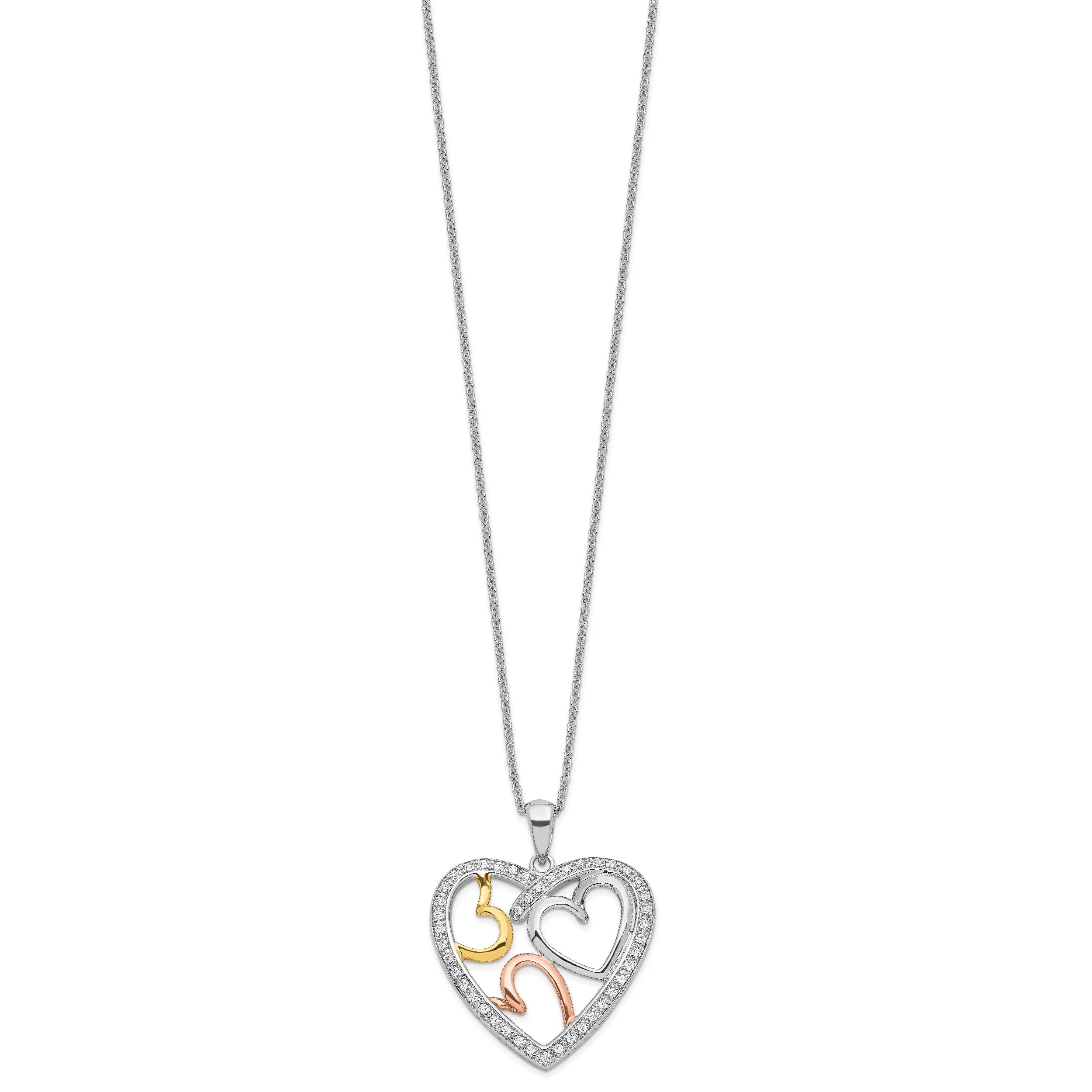 Sterling Silver The Bond of Love Heart Necklace