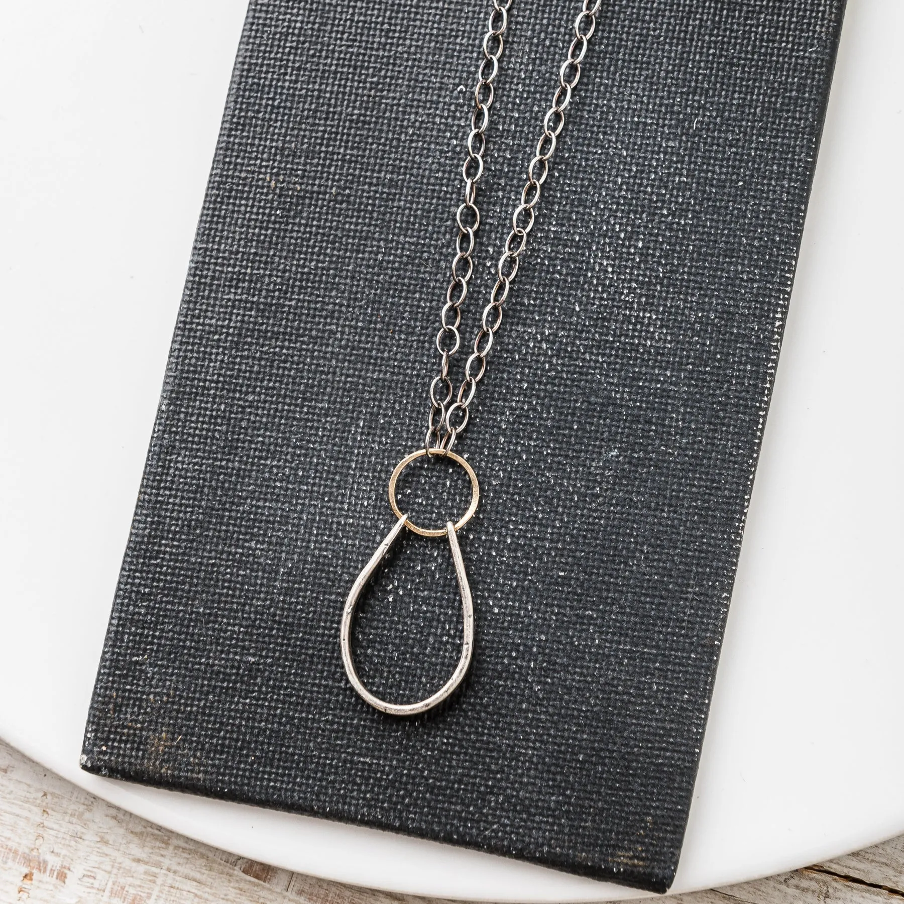 Sterling Silver, Yellow Bronze Arch Necklace