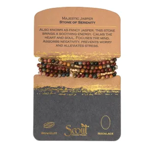 Stone Wrap Bracelet/Necklace: Majestic Jasper