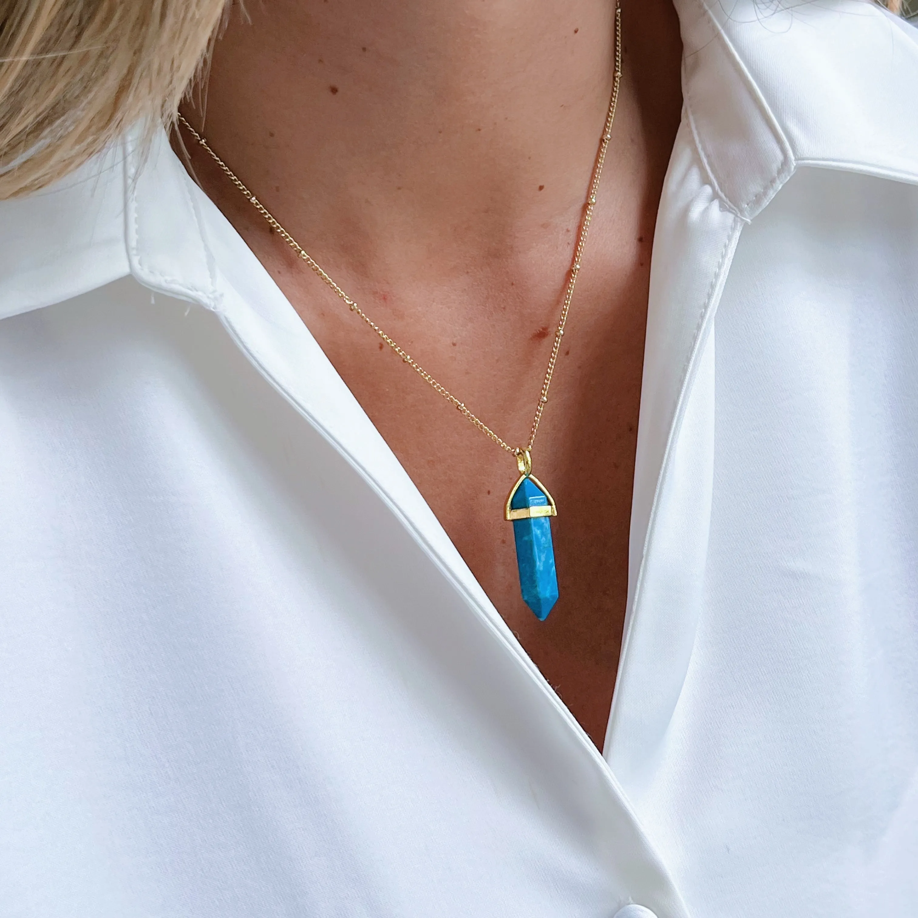 Strength & Serenity with Turquoise Necklace