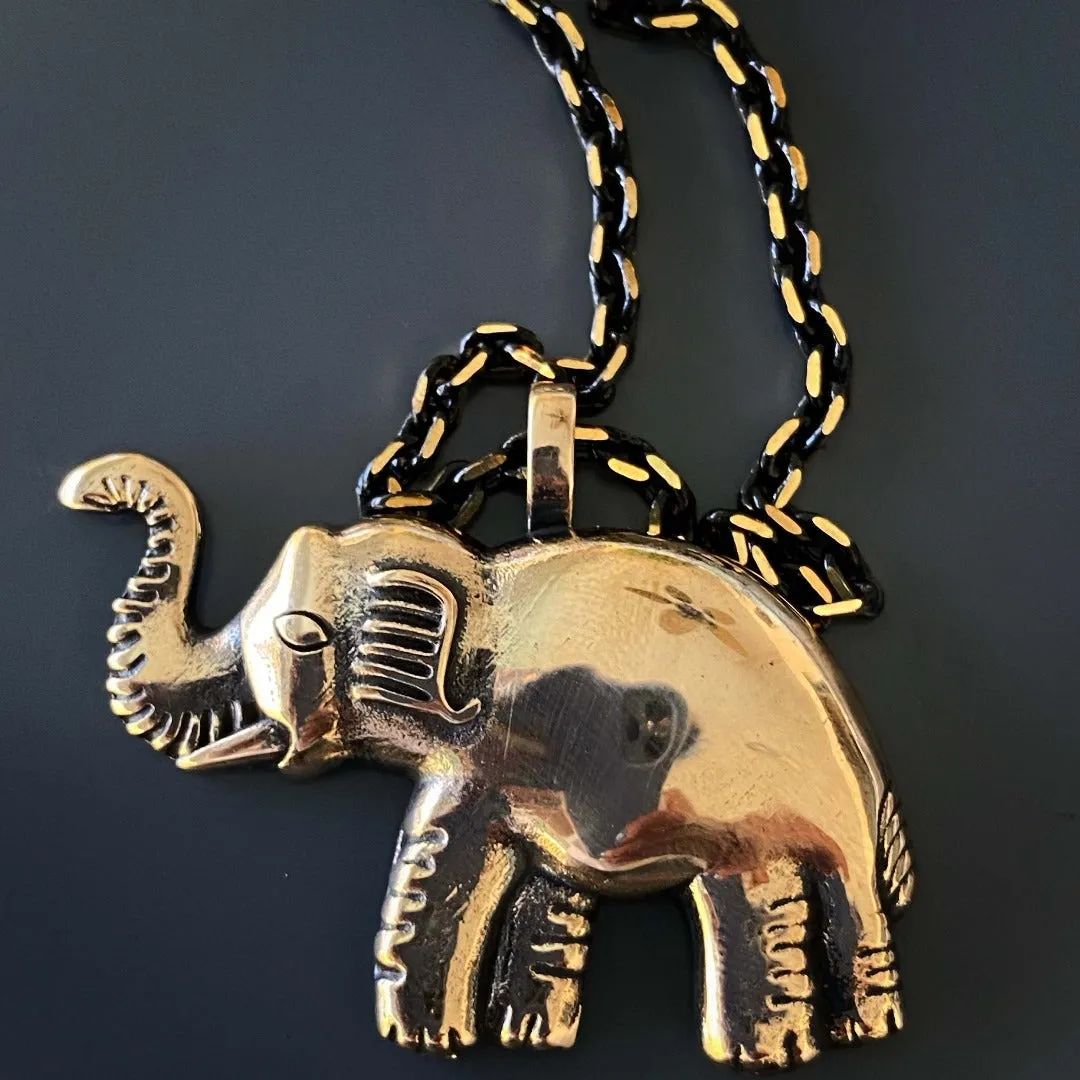 Symbol Of Luck Elephant Long Chain Necklace