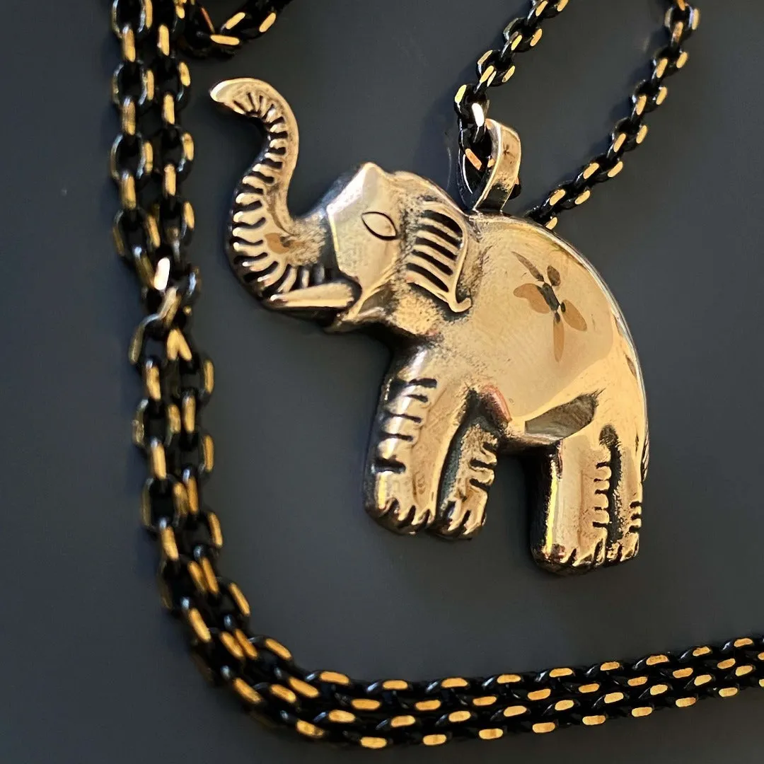 Symbol Of Luck Elephant Long Chain Necklace