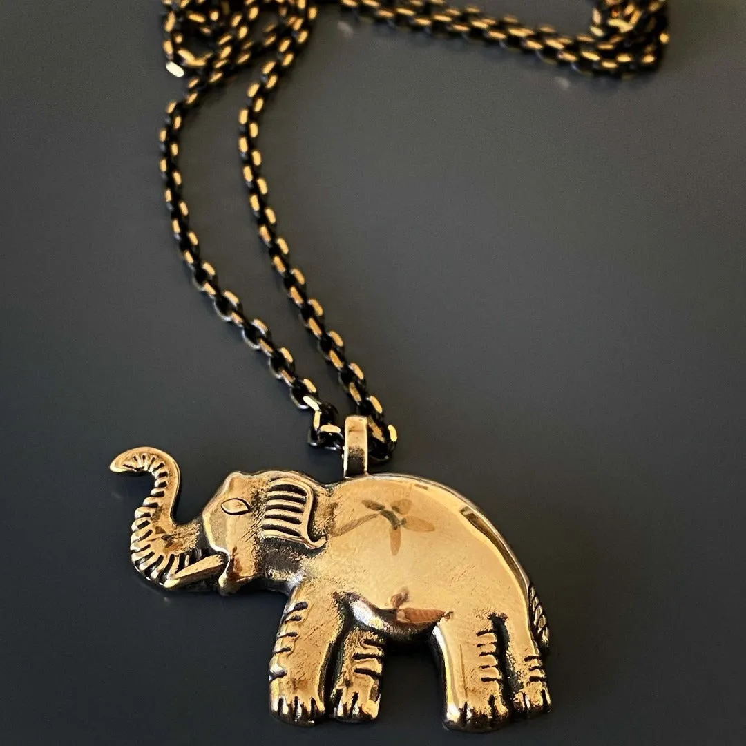 Symbol Of Luck Elephant Long Chain Necklace