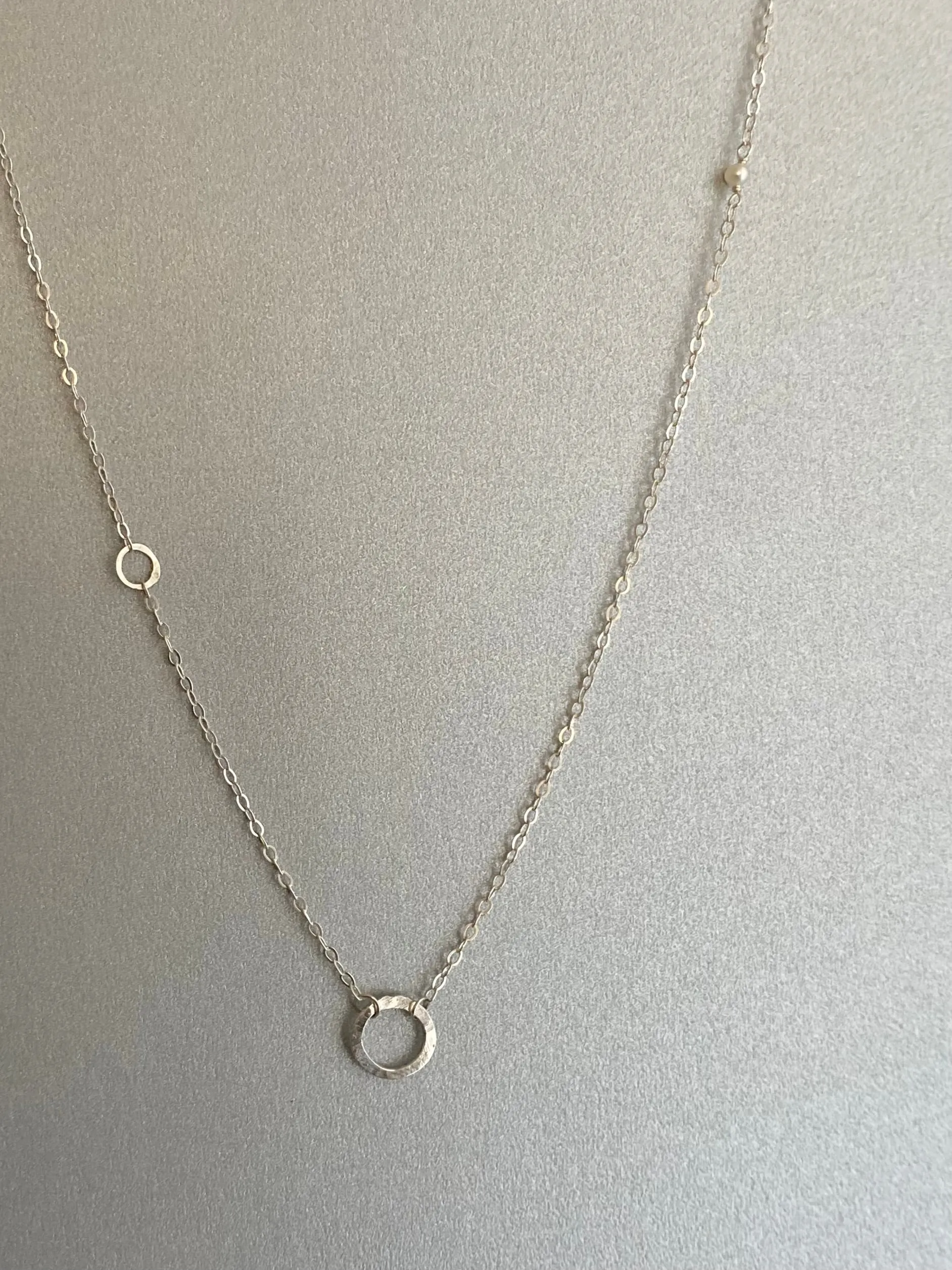 The Delicate Double Circle Necklace in Silver