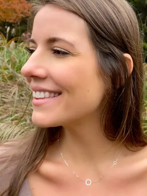 The Delicate Double Circle Necklace in Silver