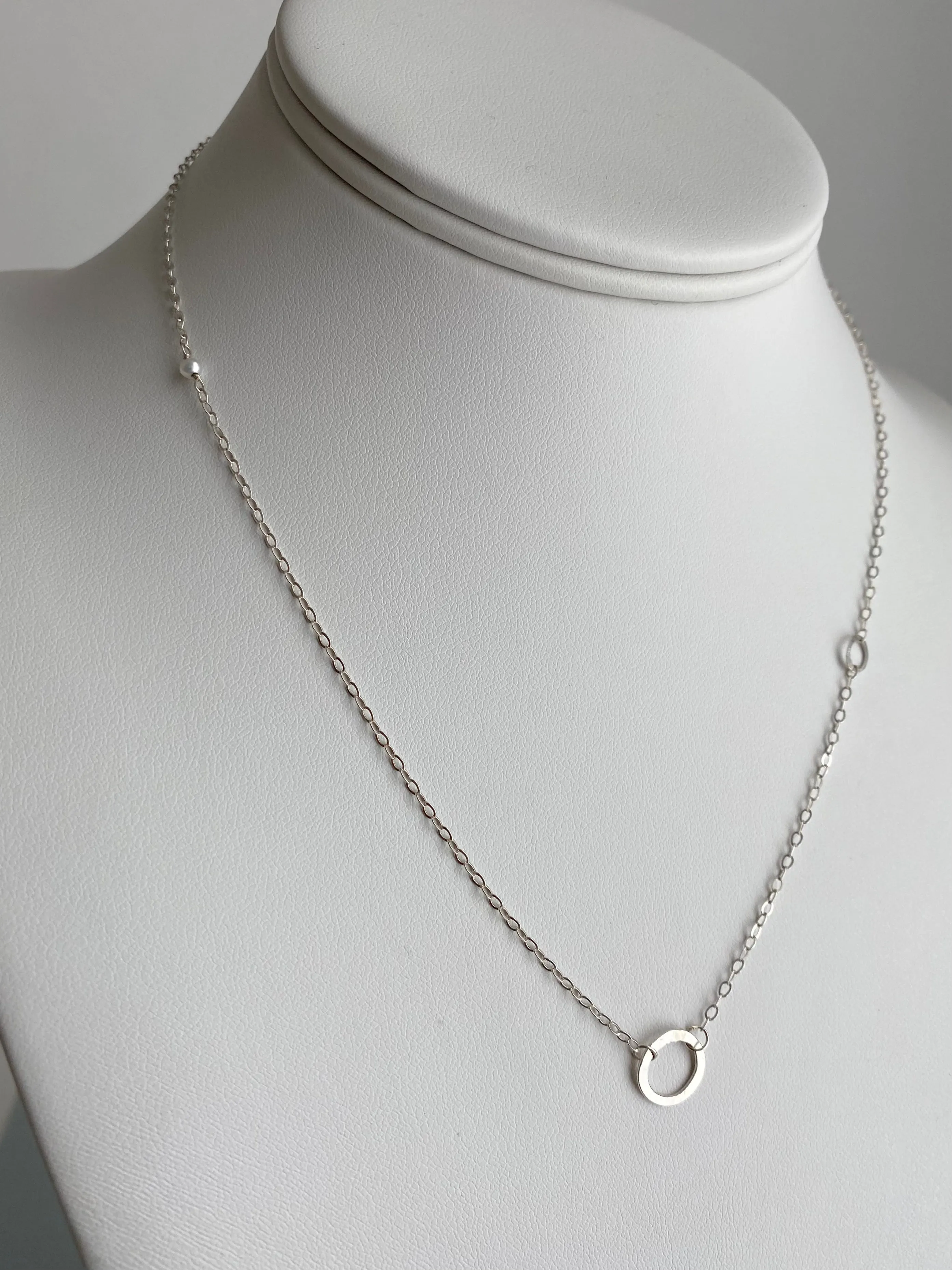 The Delicate Double Circle Necklace in Silver
