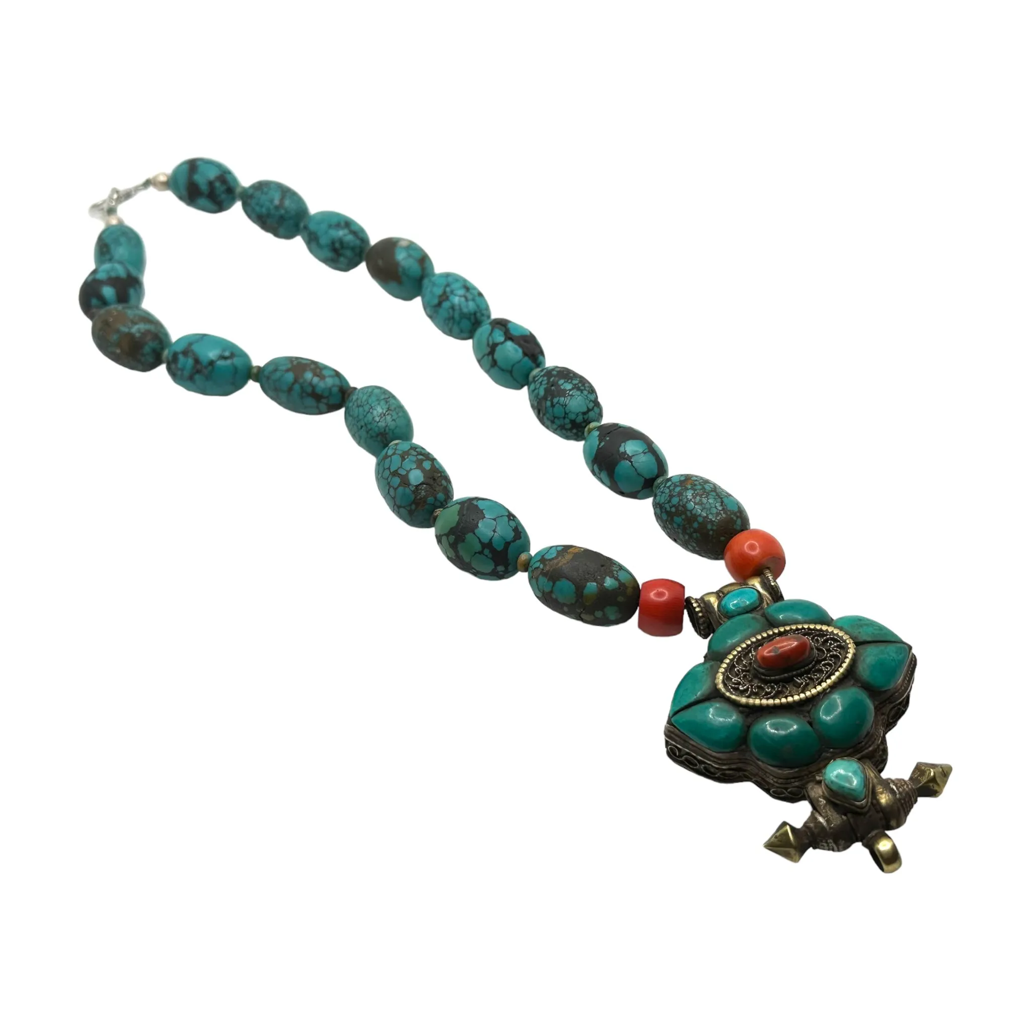 Tibetan Turquoise Charm Necklace