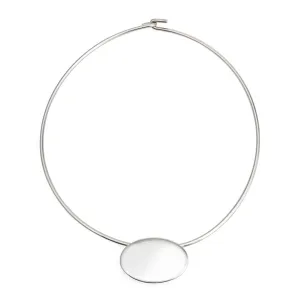 Tiffany & Co Collar Disc Necklace 15.5" Sterling Silver Wire Pre Owned Jewelry