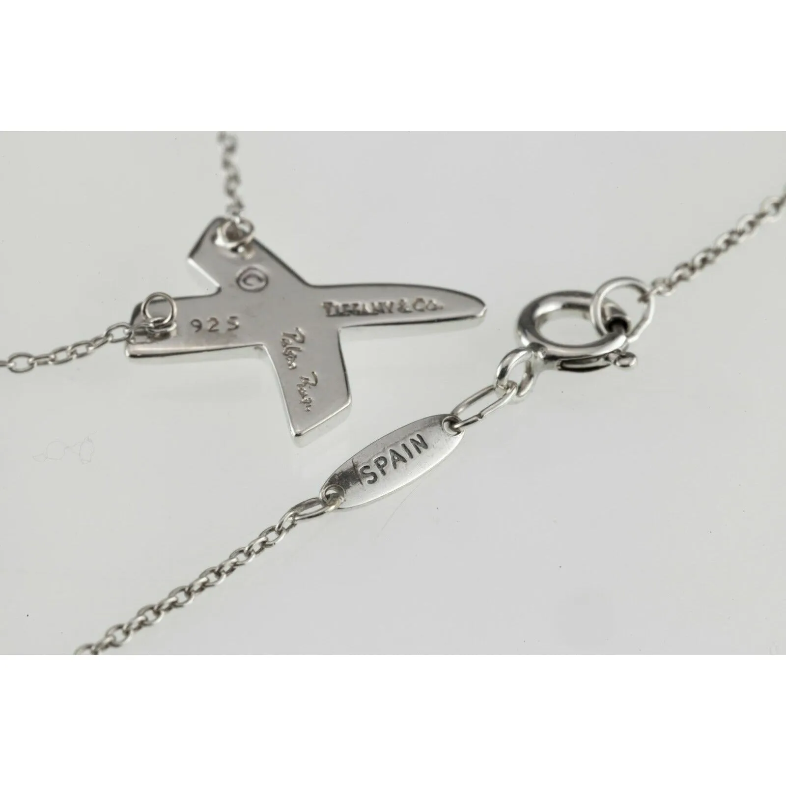 Tiffany & Co. Sterling Silver Paloma Picasso X Kiss Pendant Necklace 16" Chain