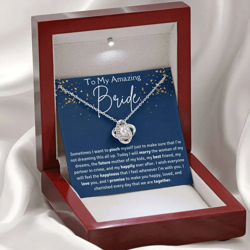 To My Amazing Bride Love Knot Necklace