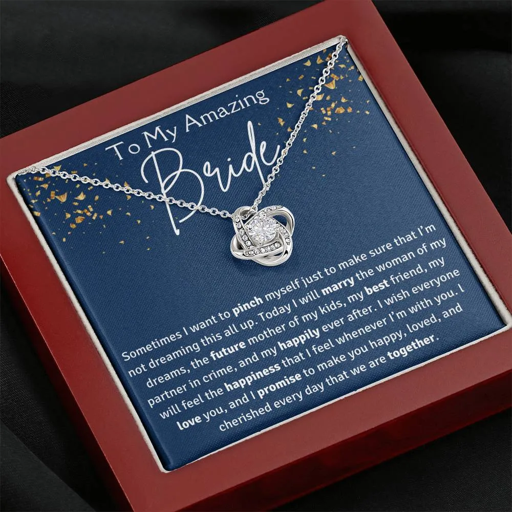 To My Amazing Bride Love Knot Necklace