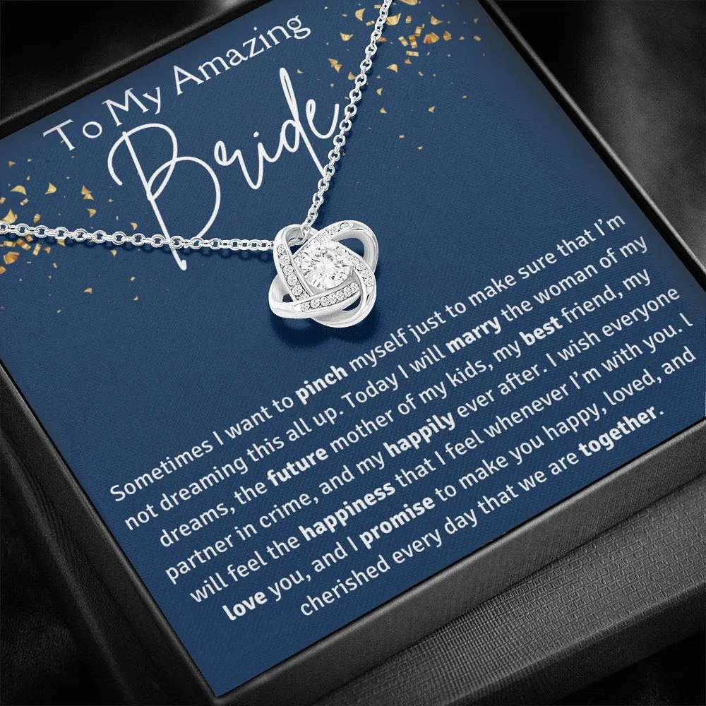 To My Amazing Bride Love Knot Necklace