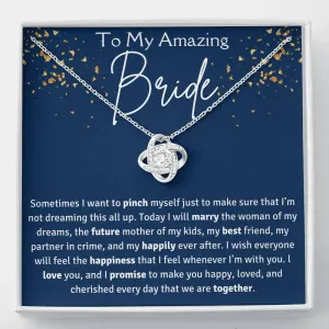 To My Amazing Bride Love Knot Necklace