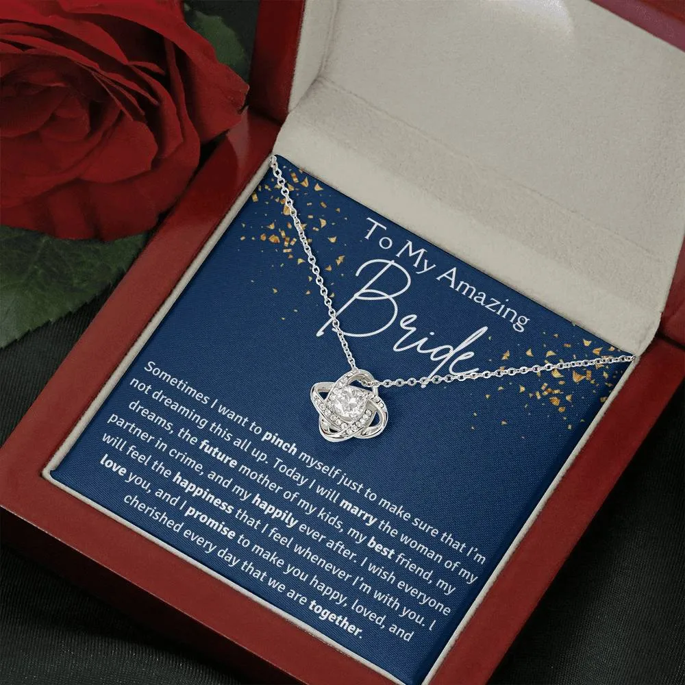 To My Amazing Bride Love Knot Necklace