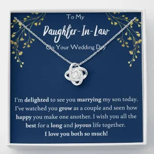 To My Daughter In Law On Your Wedding Day Love Knot Necklace