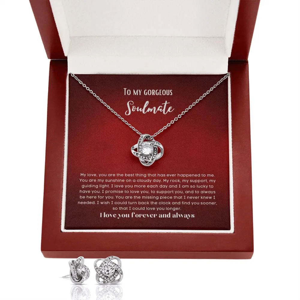 To my soulmate necklace and earrings set