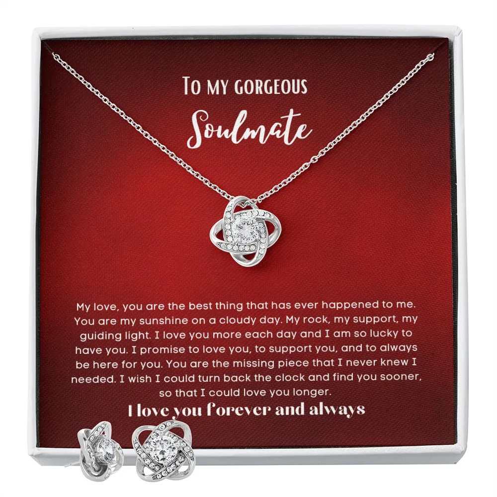 To my soulmate necklace and earrings set