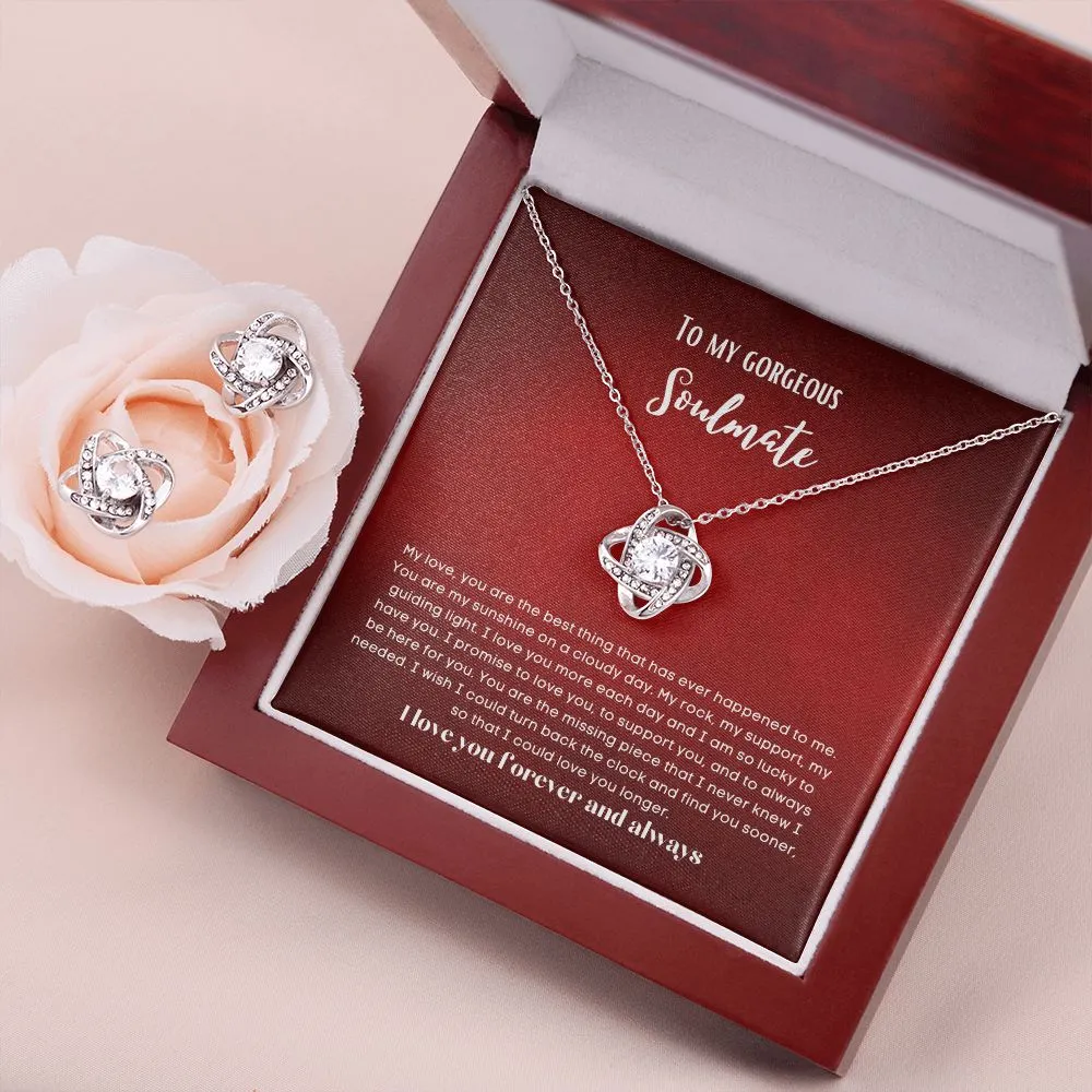 To my soulmate necklace and earrings set
